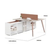 Nebula-B Office Desk Metal Leg Workstation with Side Return Cabinet